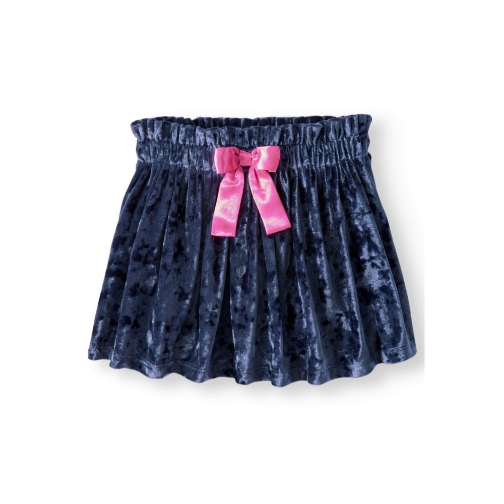365 KIDS from Garanimals Girls' Velour Skirt with Bow - blue sapphire (Size 7)